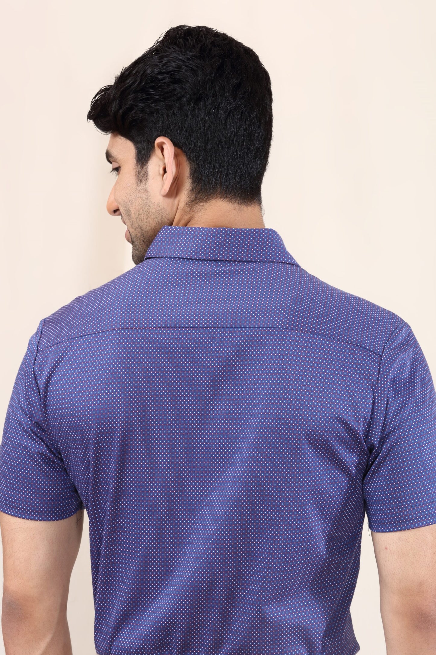 Premium Navy Checker Dobby Shirt