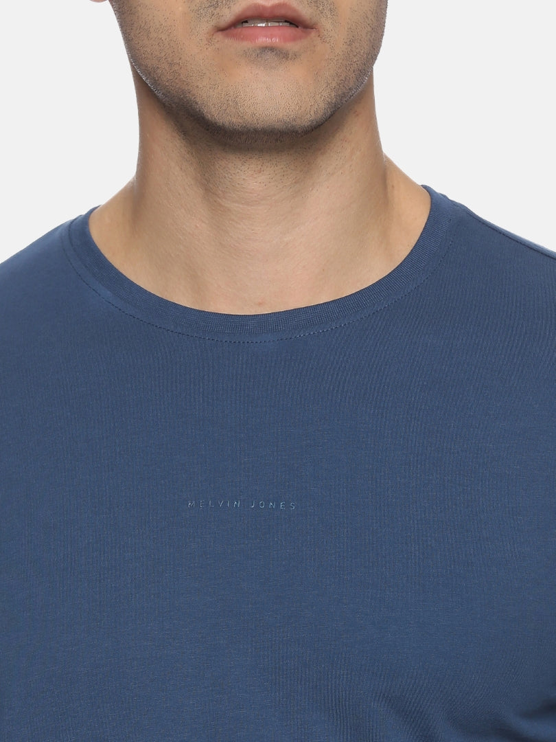 Cobalt Blue Cotton Round Neck T-Shirt