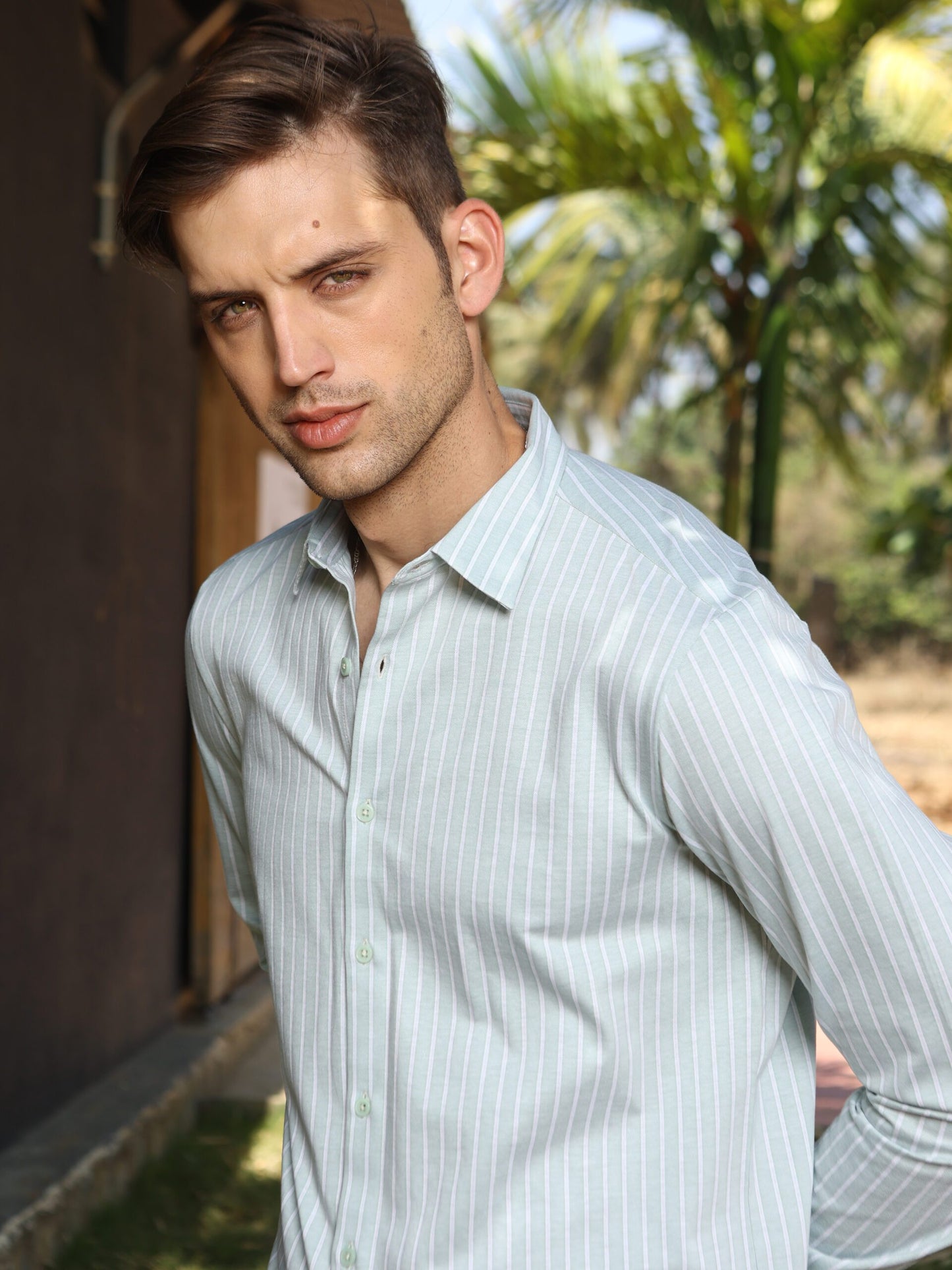 Premium Mint Stripe Shirt