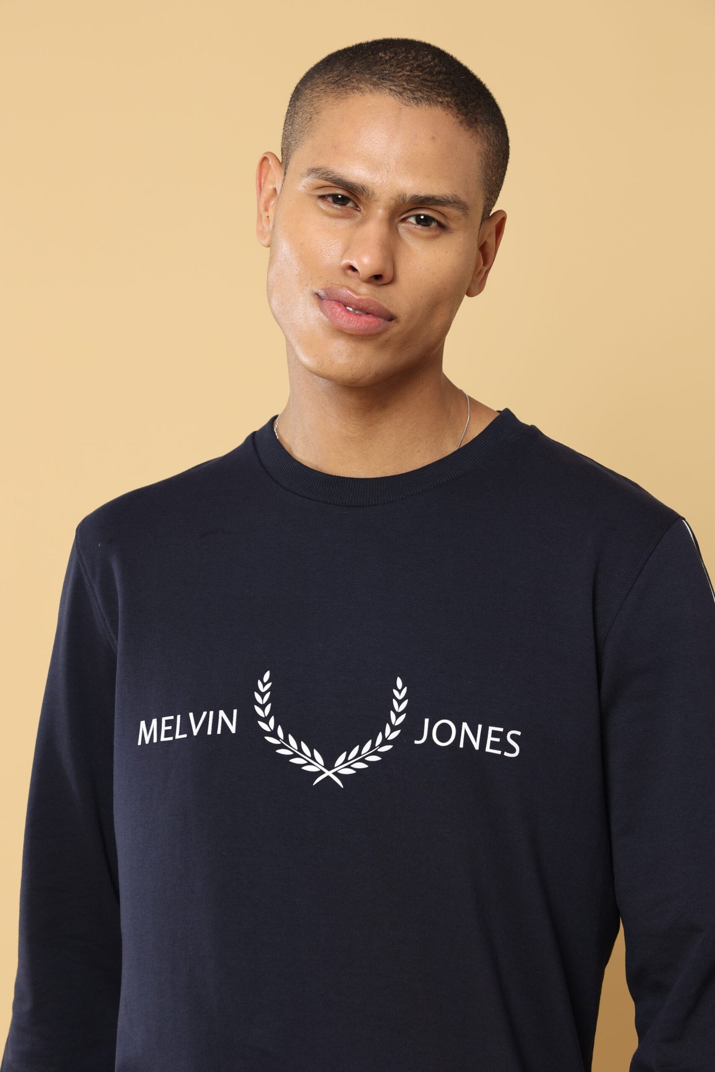 Navy To Plush Leafes Sweatshirt
