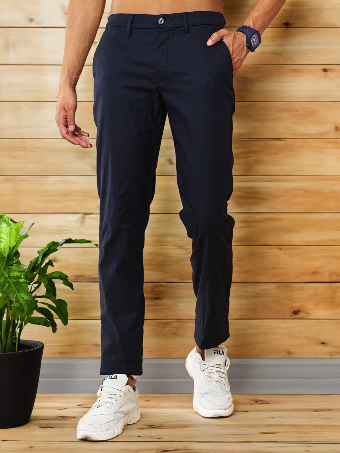 Premium Navy Check Trouser