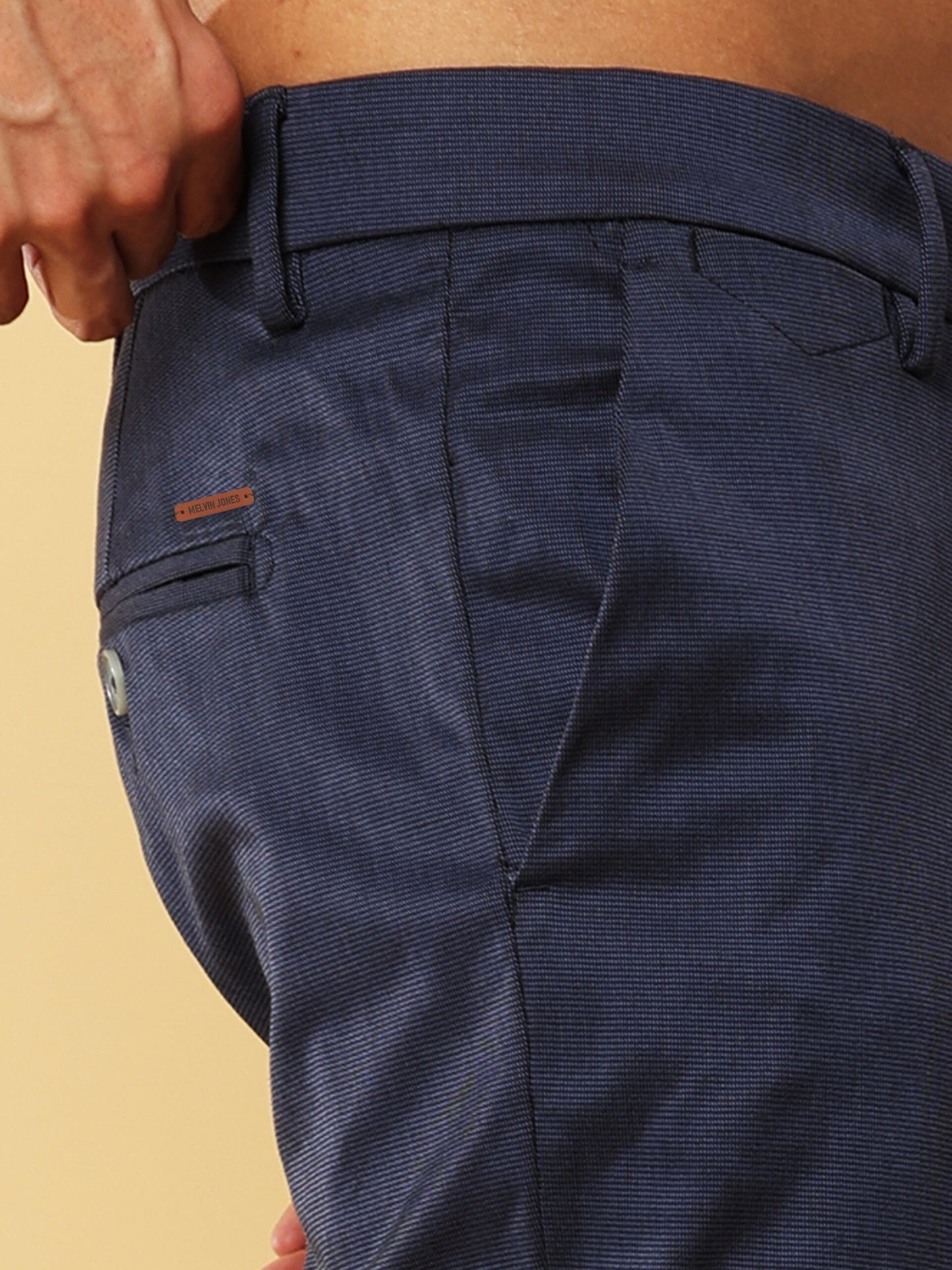 Premium Navy Micro Check Trouser