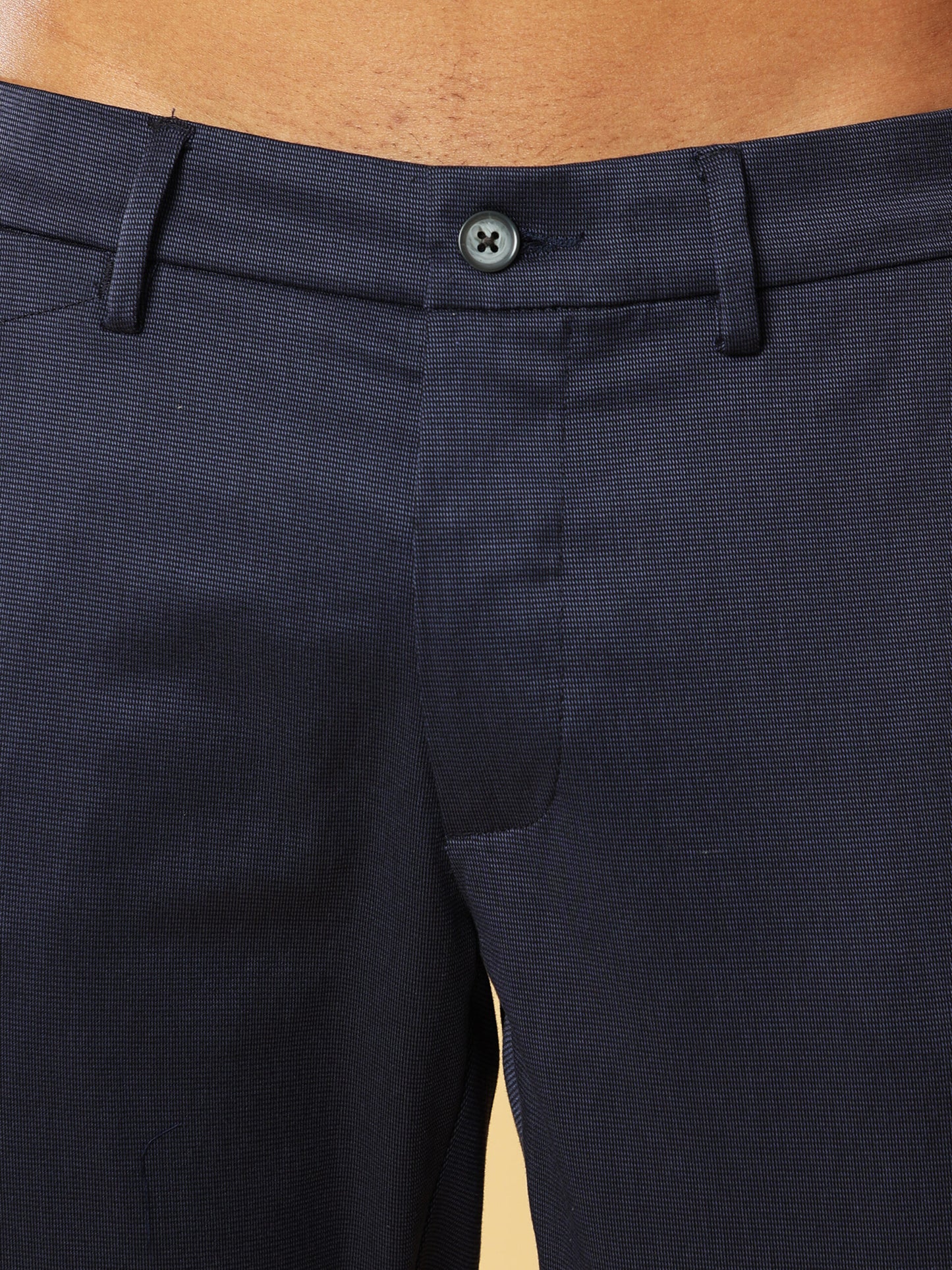 Premium Navy Micro Check Trouser