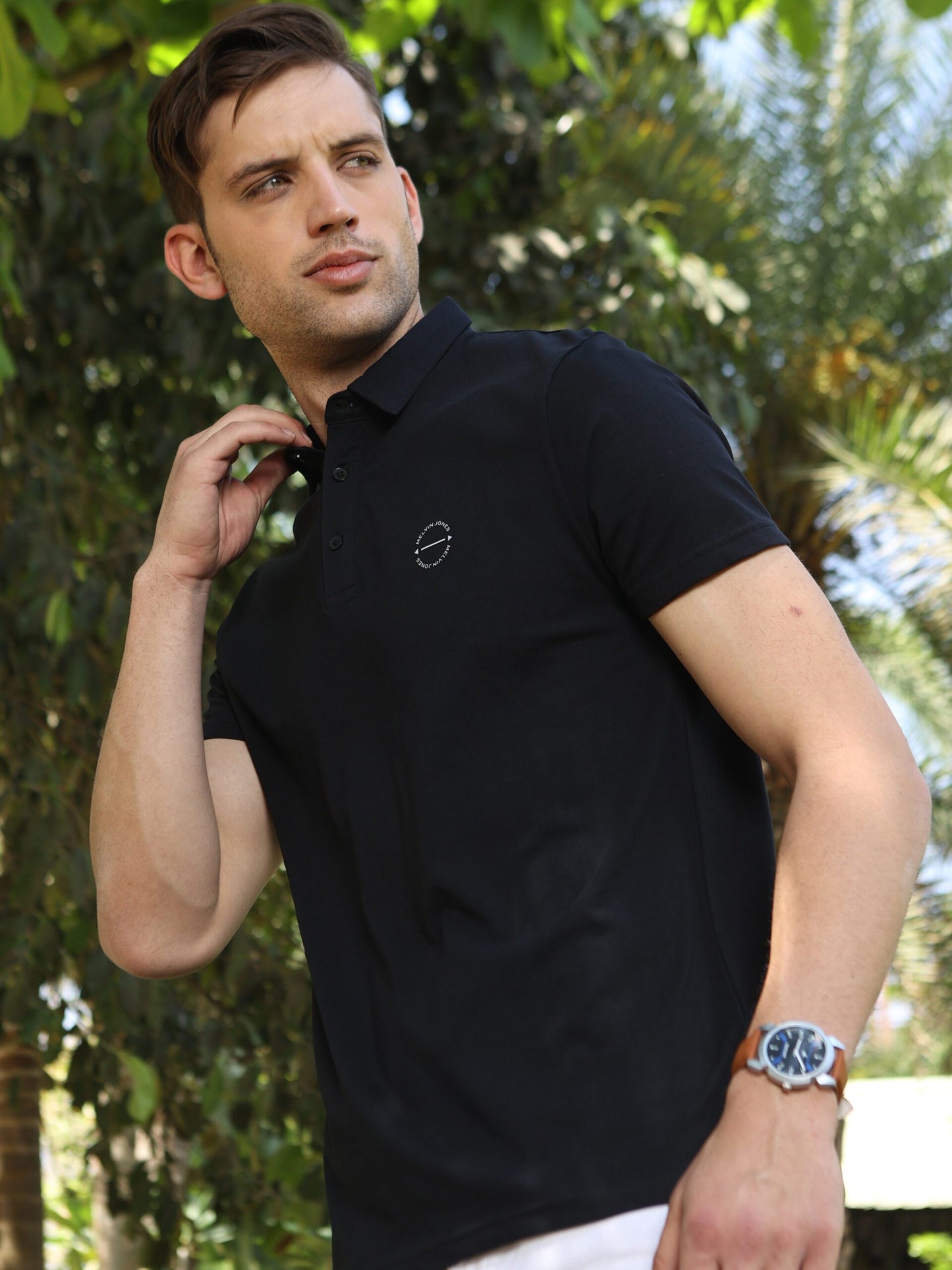 Onyx Black Premium Cotton Polo T-Shirt