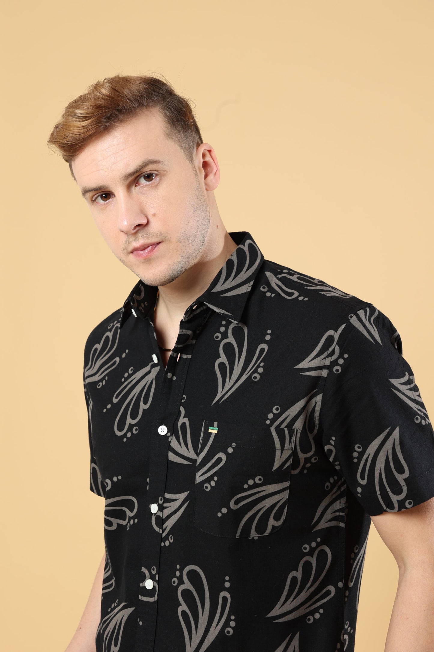 Unferene Black Print Shirt