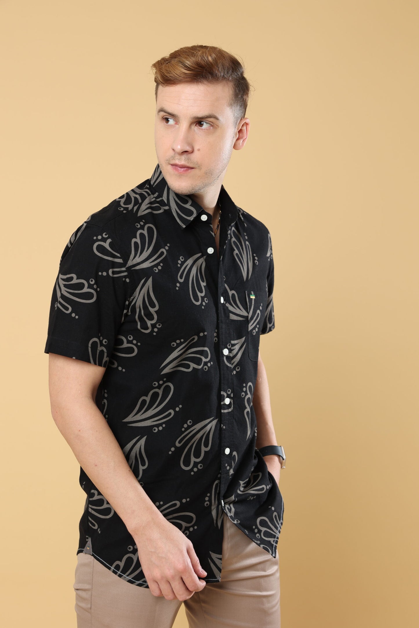 Unferene Black Print Shirt