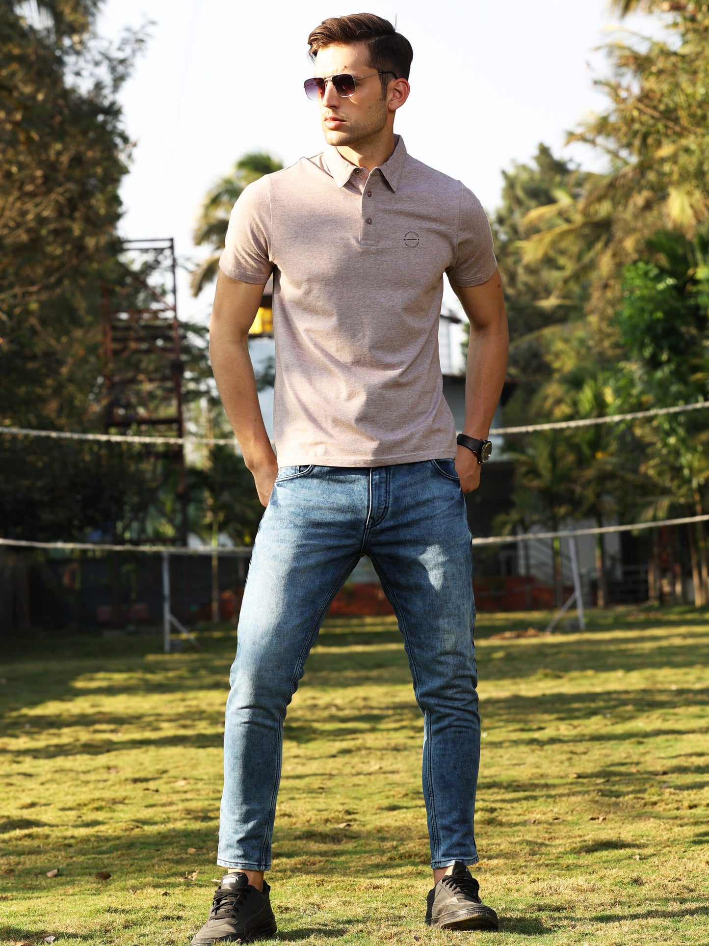 Wheat Brown Premium Cotton Polo T-Shirt