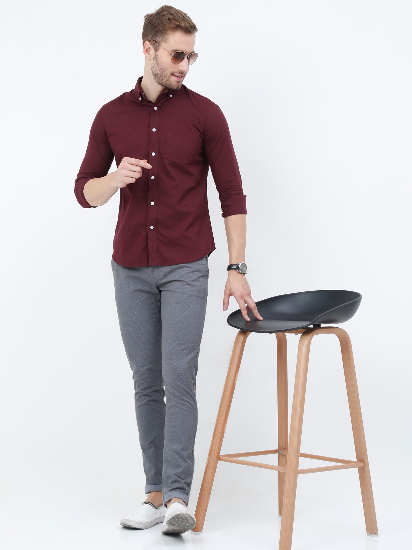 Premium Dk Grey Print Trouser