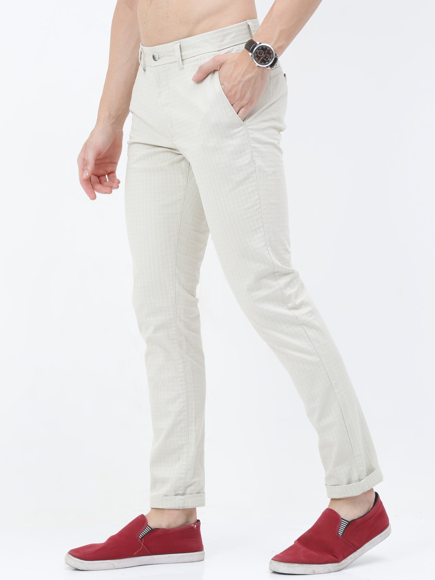 Premium Ivory Dobby Trouser