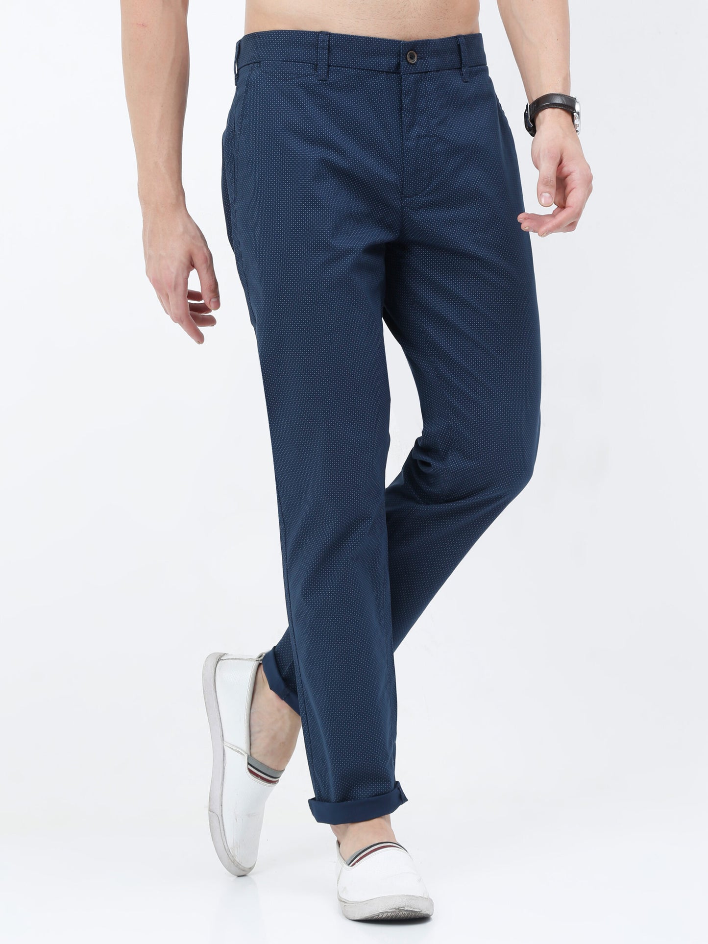 Premium Navy Dot Print Trouser
