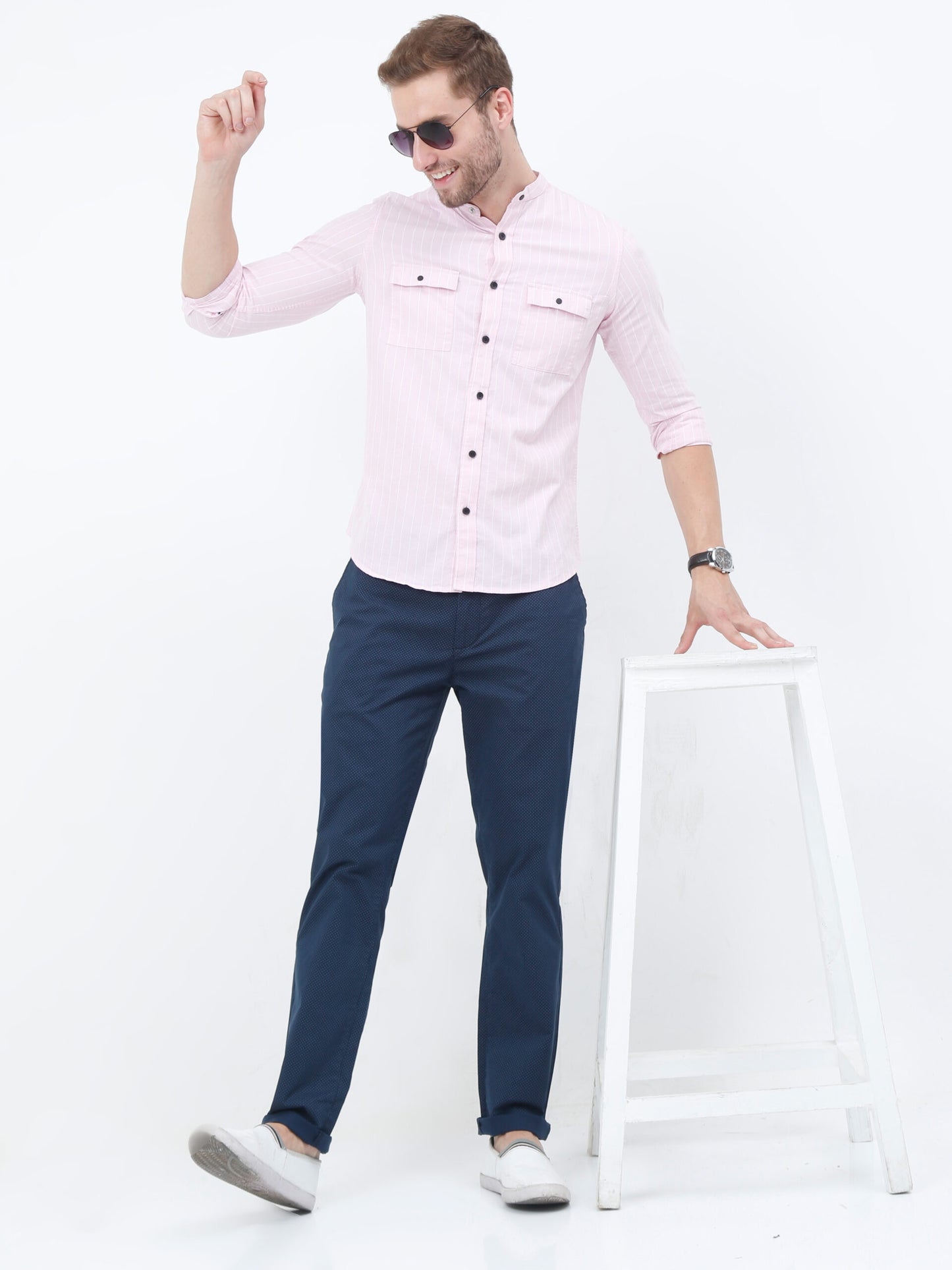 Premium Navy Dot Print Trouser