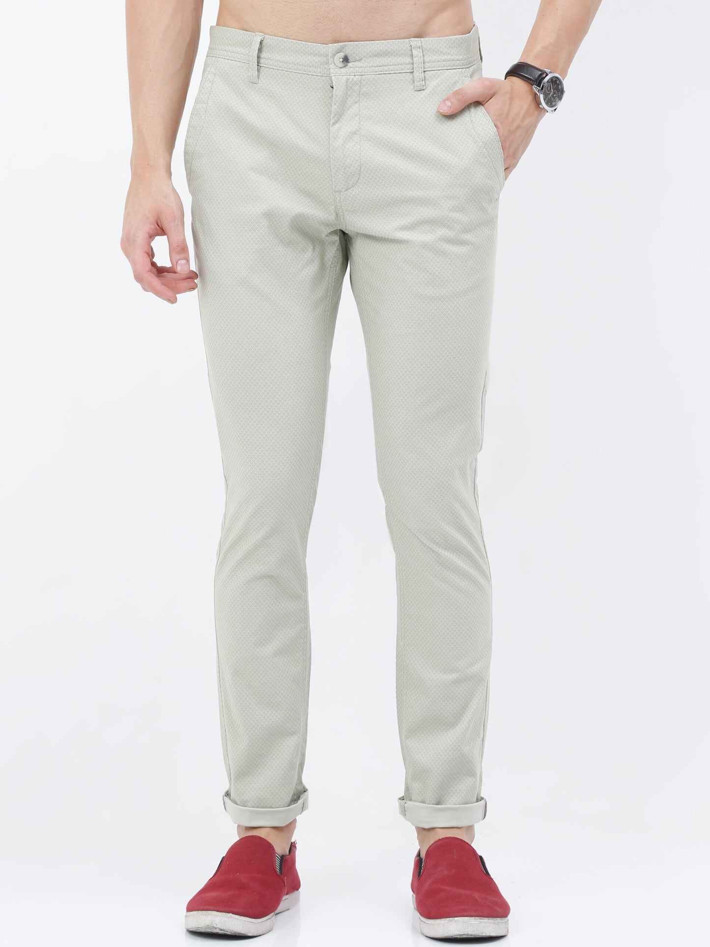 Premium Beige Print Trouser