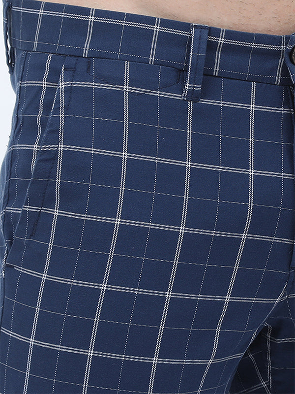Premium Navy Check Plaid Trouser