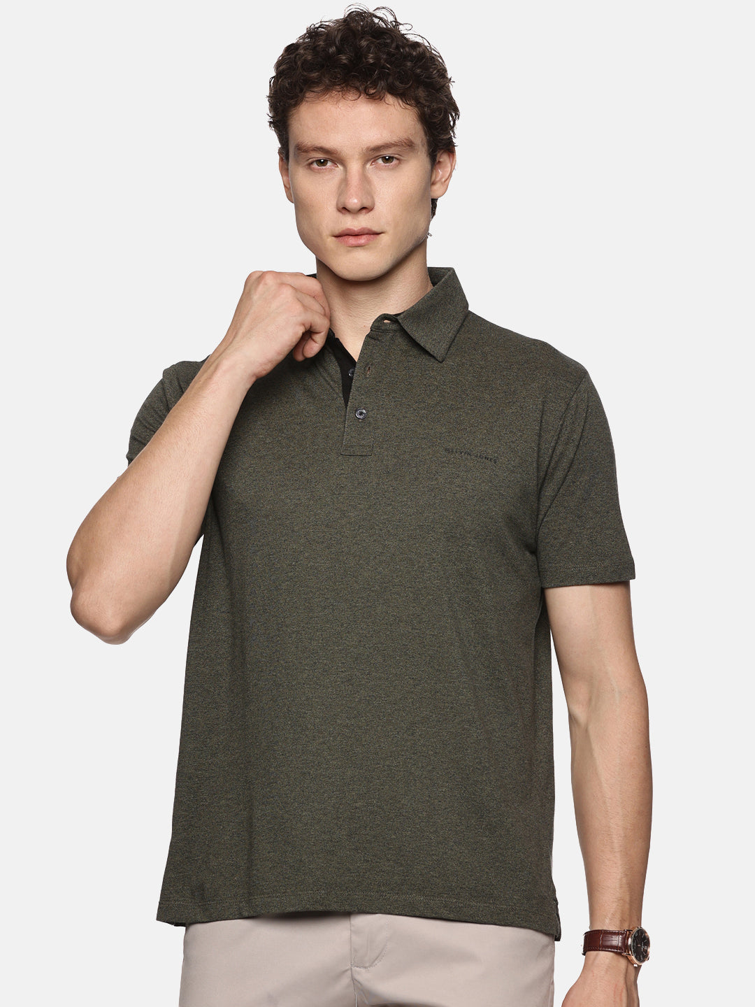 Olive Pima Cotton Polo T-Shirt