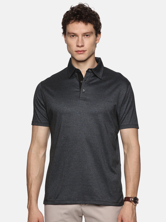 Navy Black Pima Cotton Polo T-Shirt