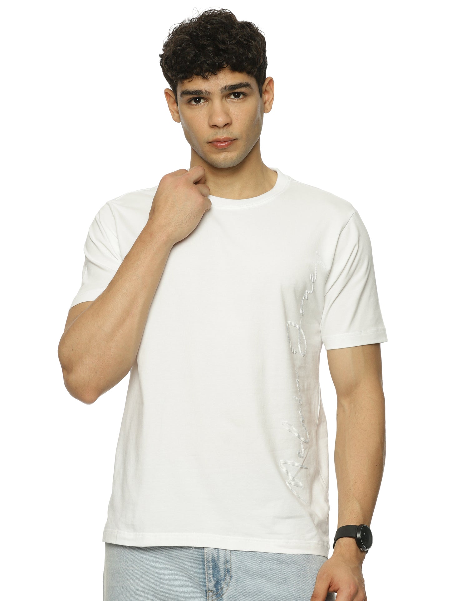 White Supima Cotton Spandex Graphic Tee