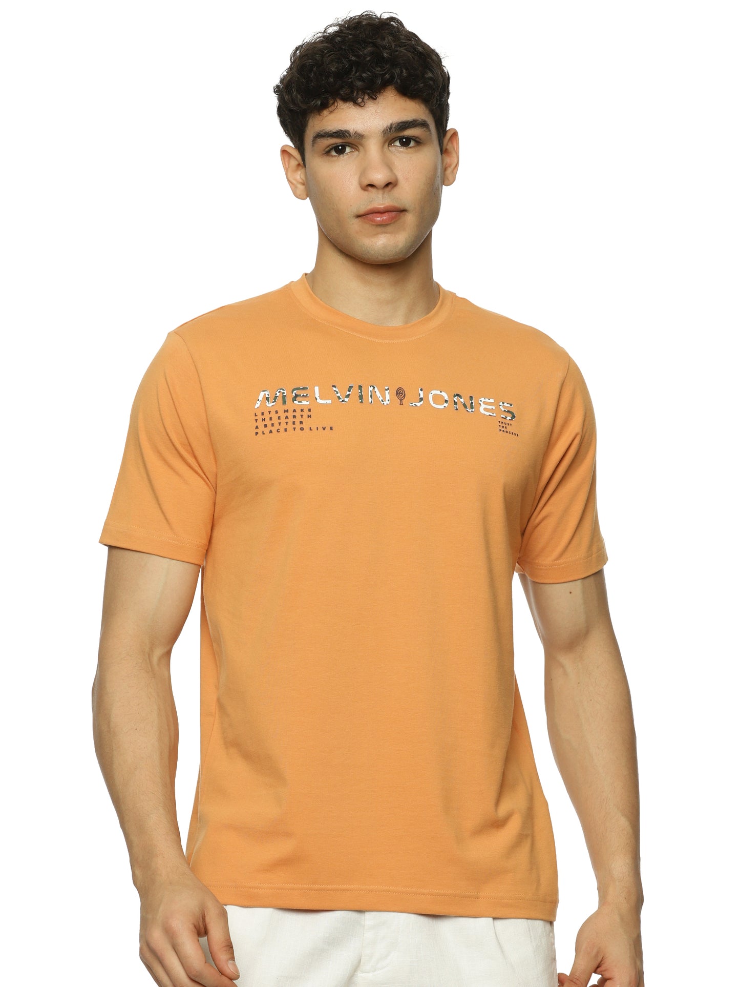 Caramel Supima Cotton Spandex Graphic Tee