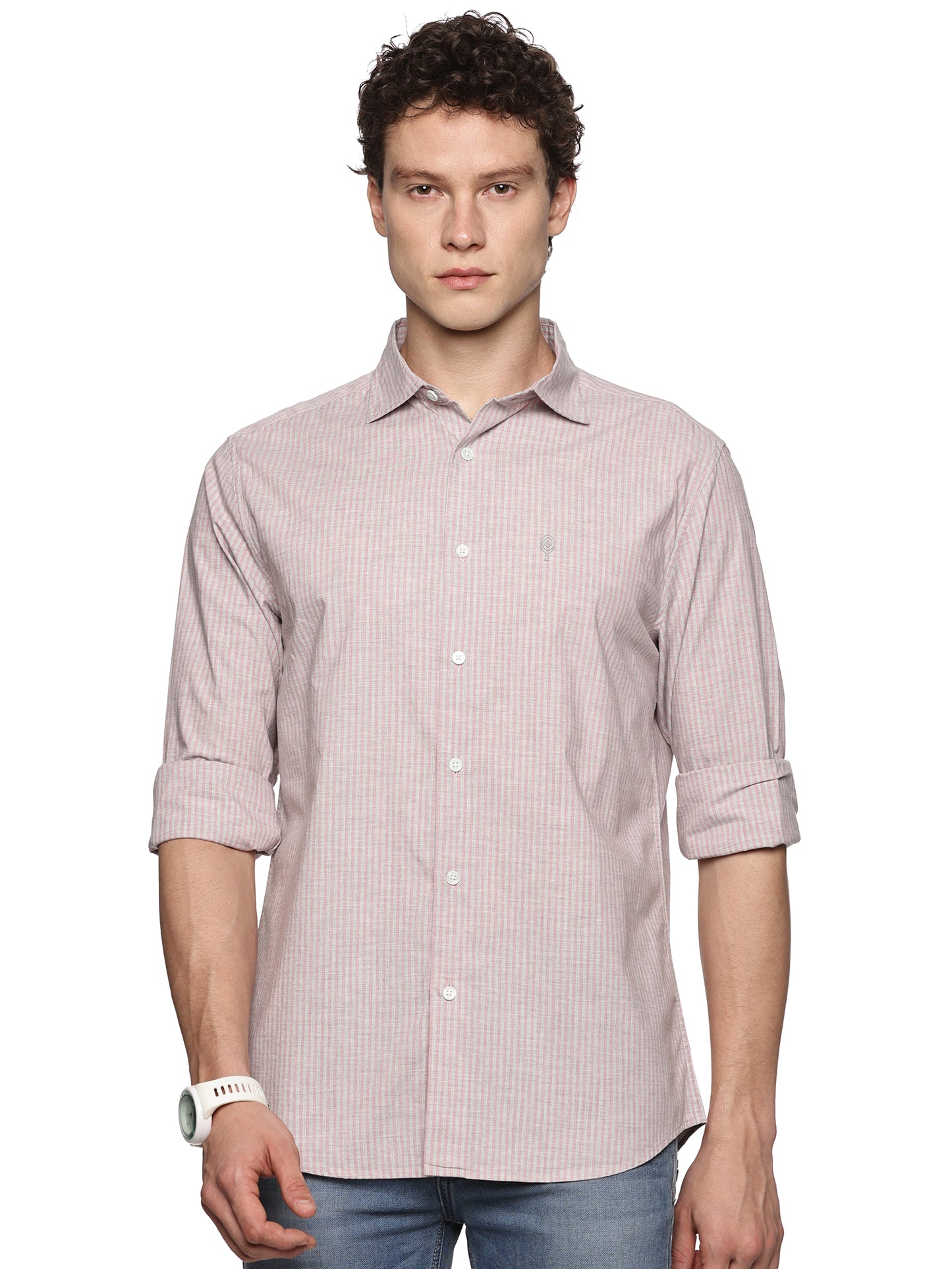 Pink Grey Stripe Cotton Luxe Shirt