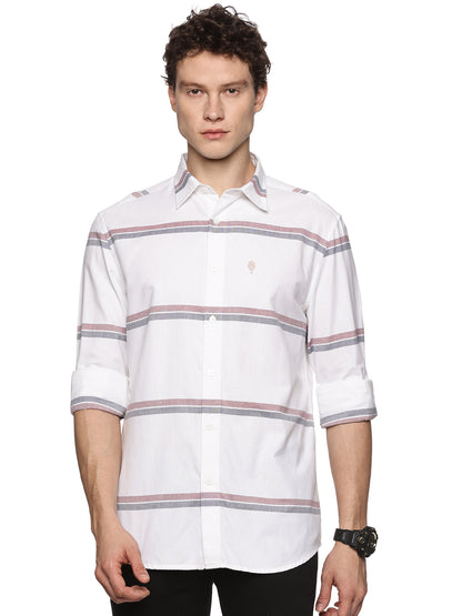 White Horz Stripe  Oxford Luxe Shirt