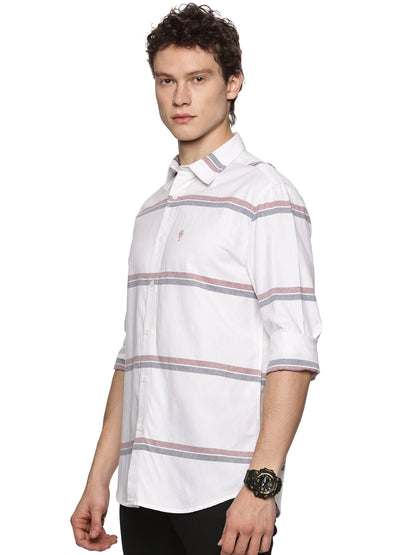 White Horz Stripe  Oxford Luxe Shirt