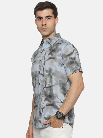 Blue Leaf Print Luxe Collection Shirt