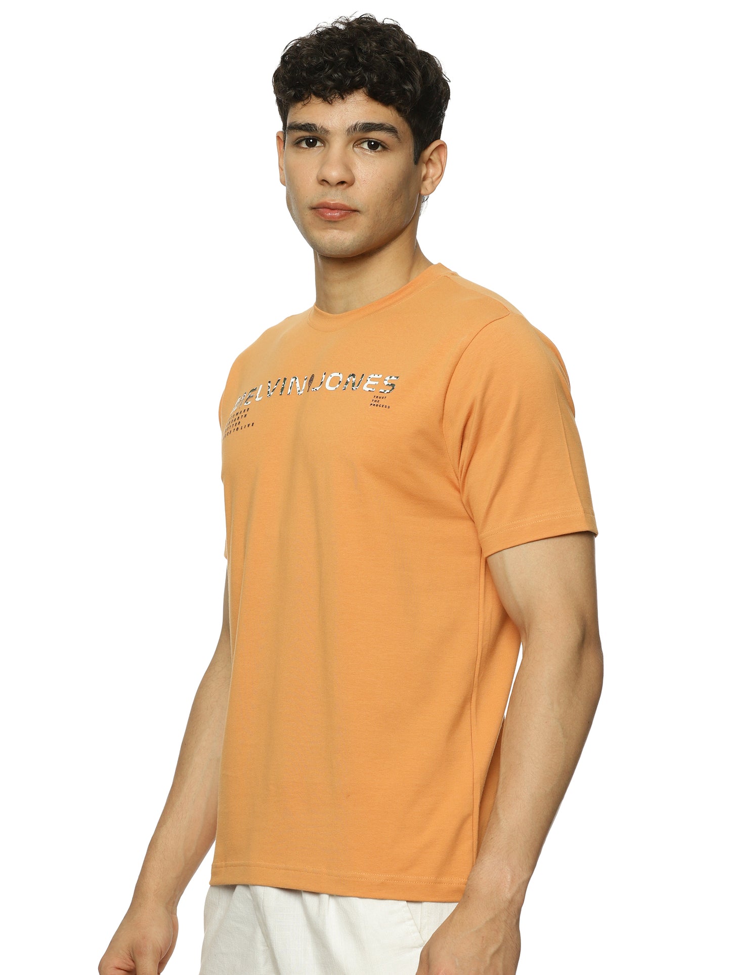 Caramel Supima Cotton Spandex Graphic Tee