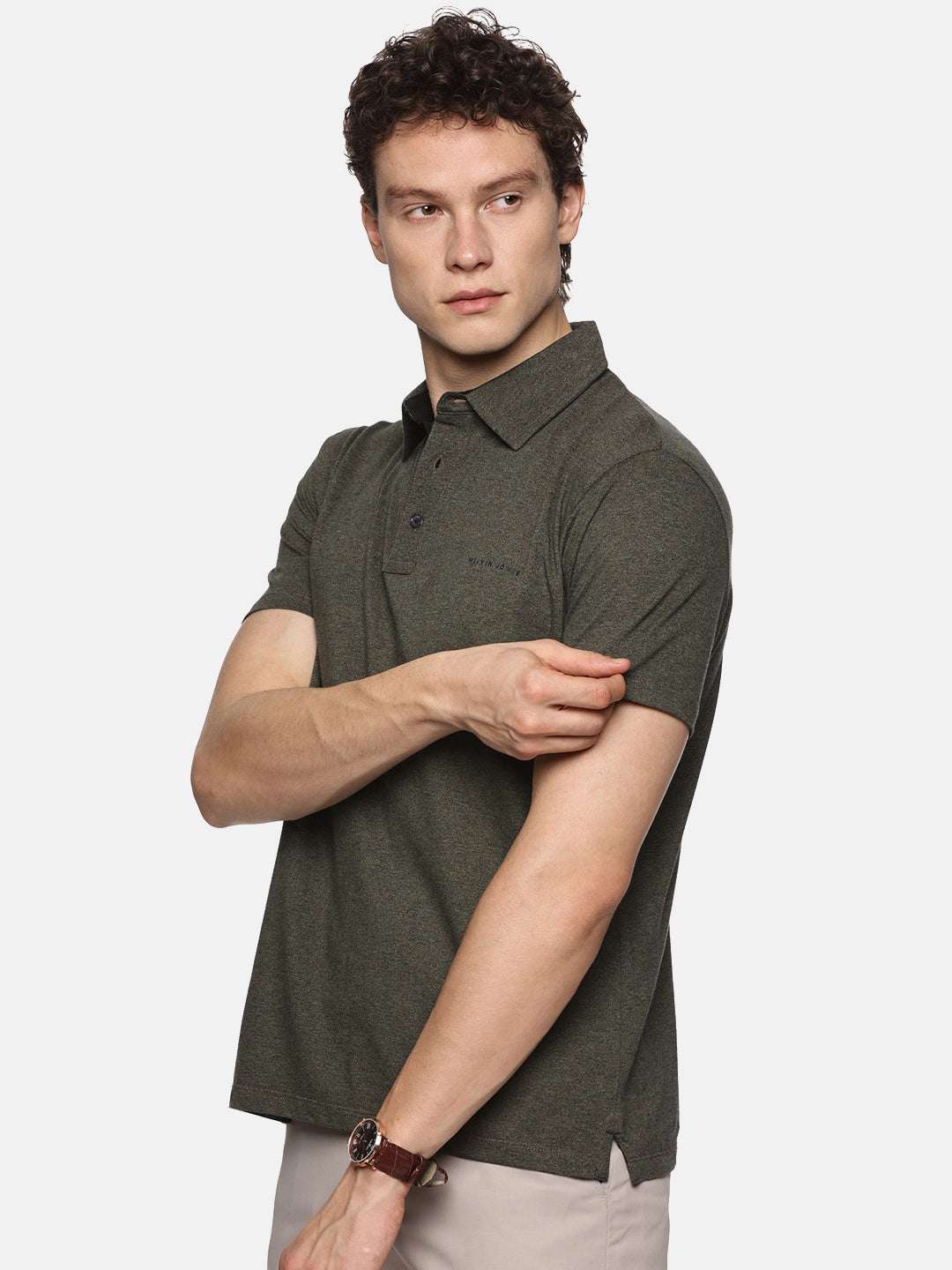 Olive Pima Cotton Polo T-Shirt