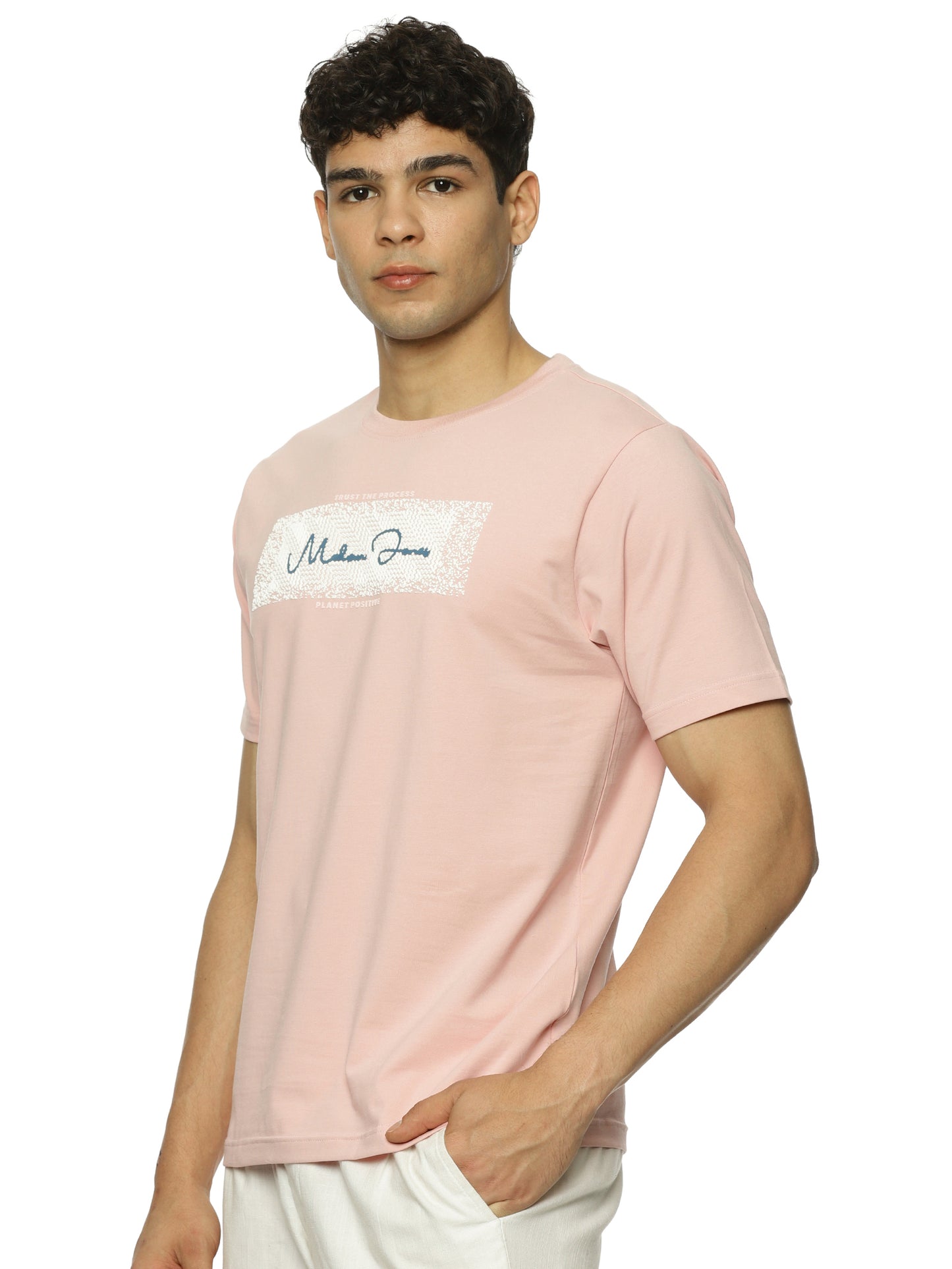 Bleached Mauve Supima Cotton Spandex Graphic Tee