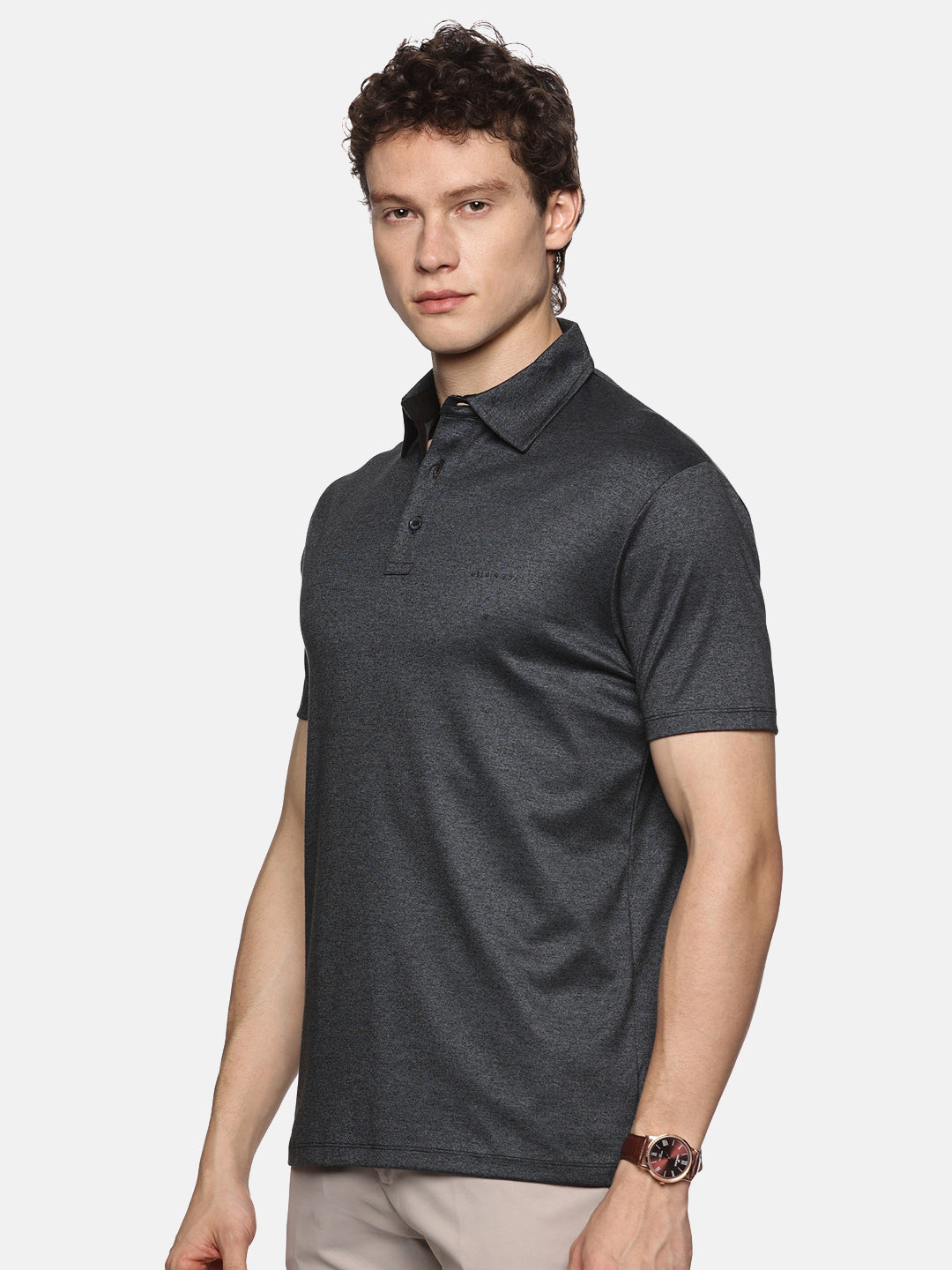 Navy Black Pima Cotton Polo T-Shirt