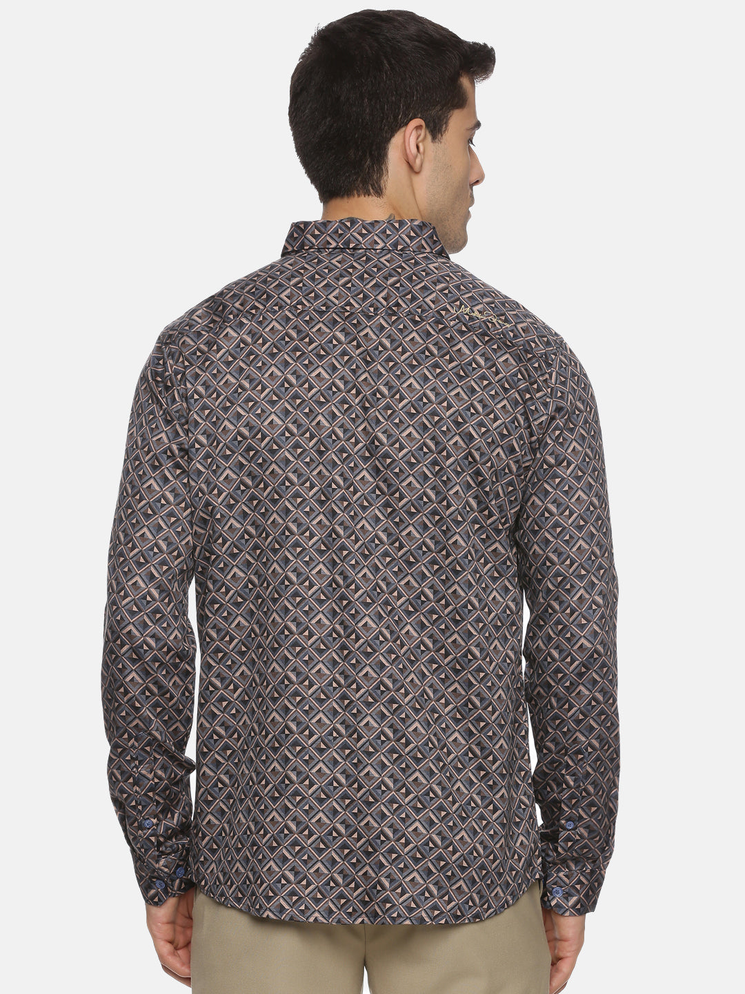 Grey Geo Print Luxe Collection Shirt