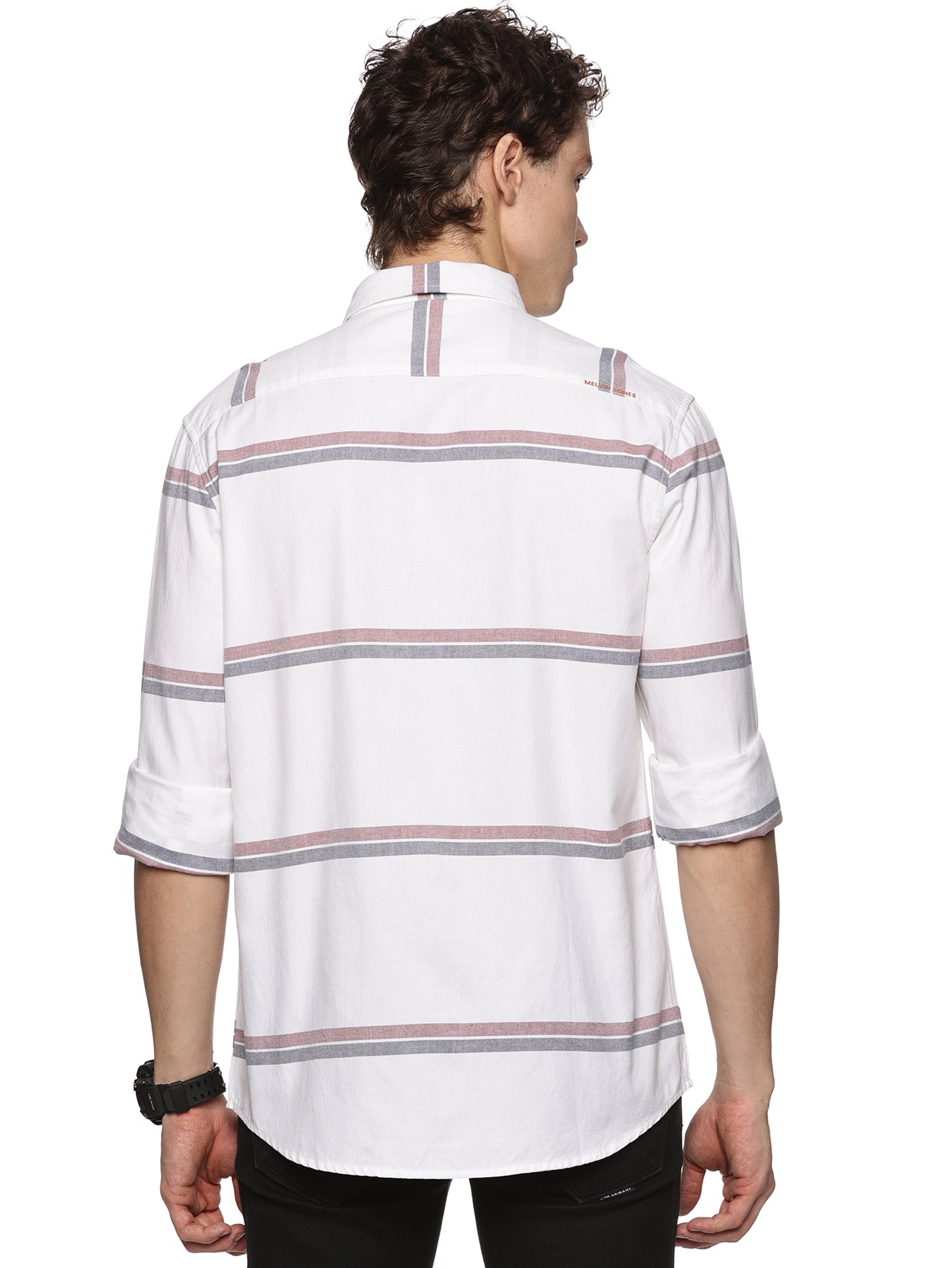 White Horz Stripe  Oxford Luxe Shirt