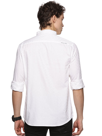 Premium Cotton White Dobby Shirt