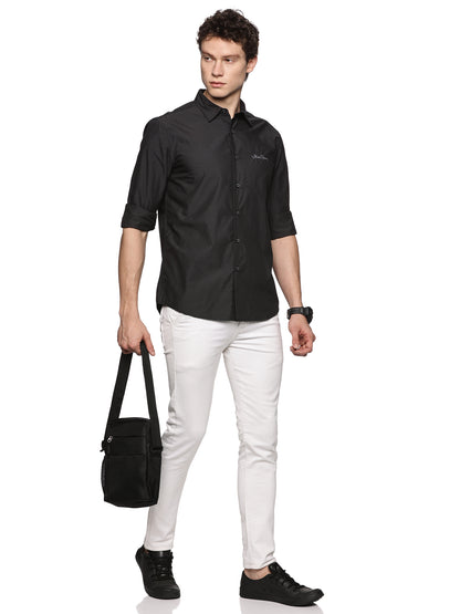 Black Pin Stripe Cotton Luxe Shirt