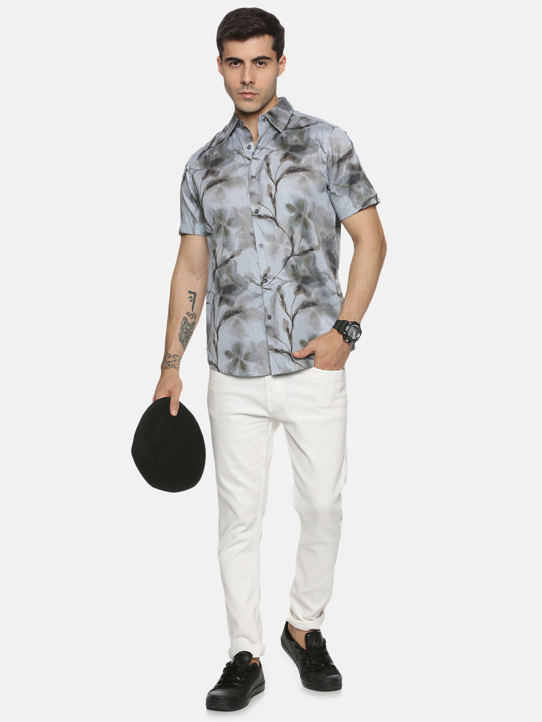 Blue Leaf Print Luxe Collection Shirt