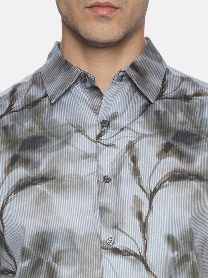 Blue Leaf Print Luxe Collection Shirt