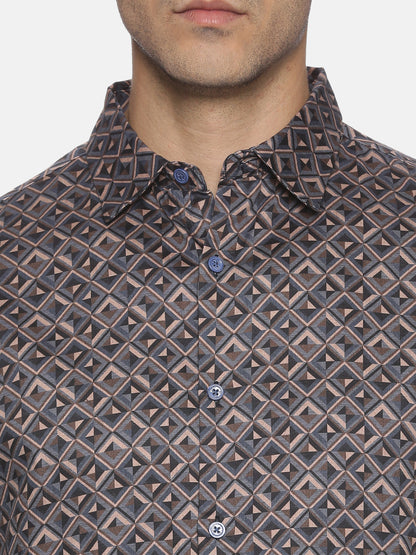 Grey Geo Print Luxe Collection Shirt