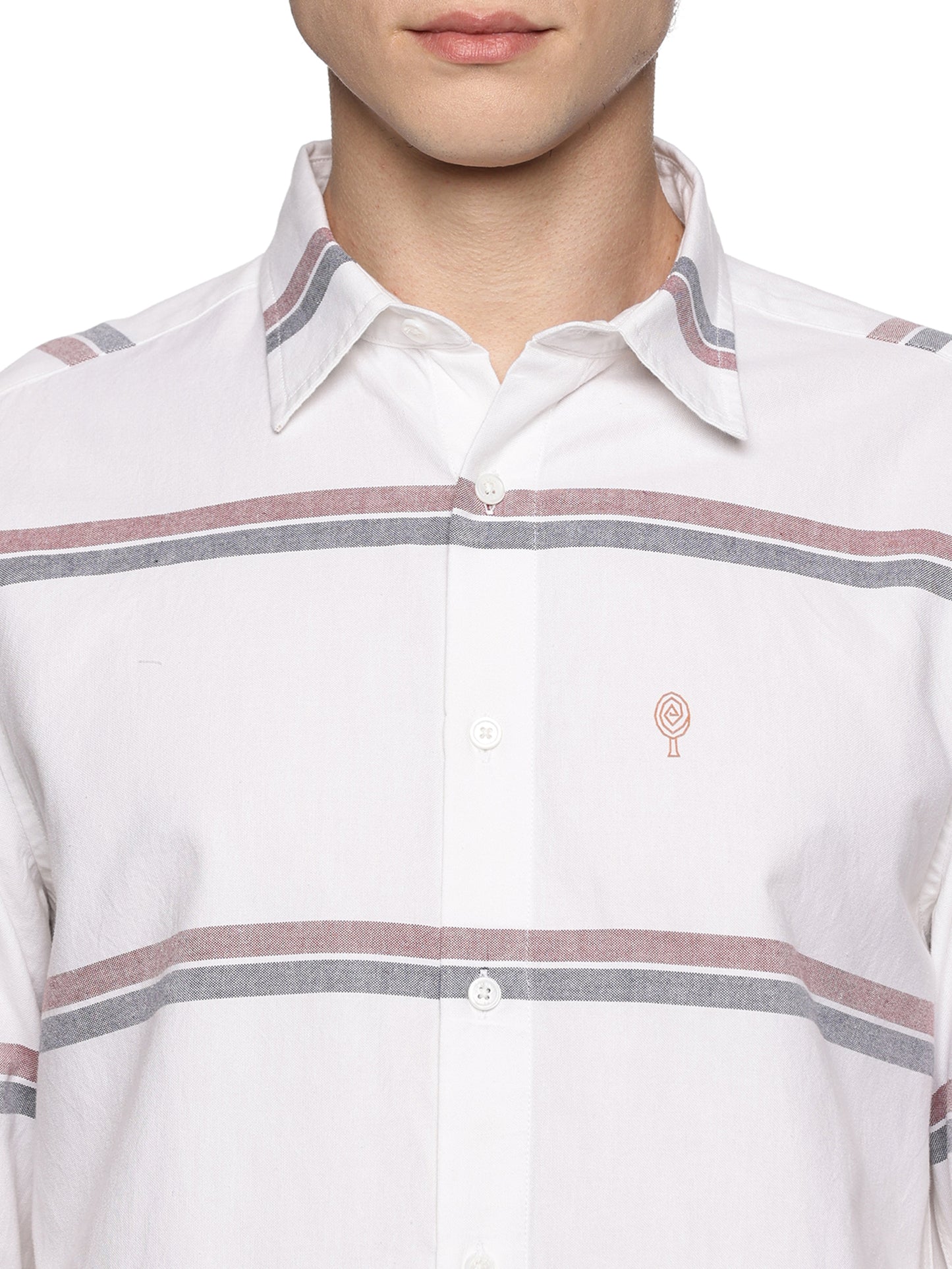 White Horz Stripe  Oxford Luxe Shirt