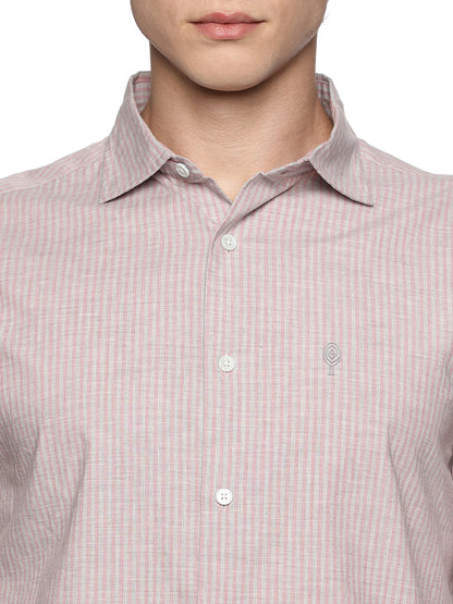 Pink Grey Stripe Cotton Luxe Shirt