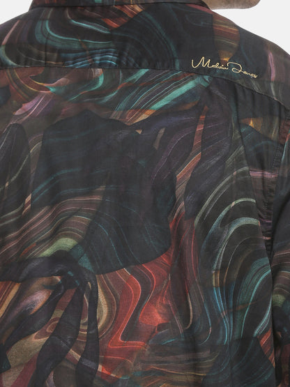 Green Swirls Print Luxe Collection Shirt