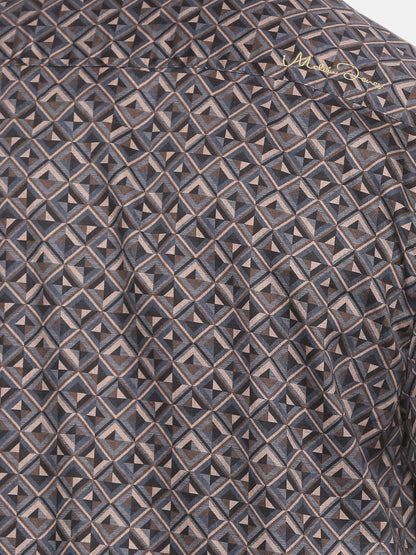 Grey Geo Print Luxe Collection Shirt