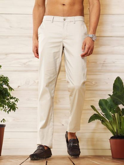 Premium Beige Micro Check Trouser