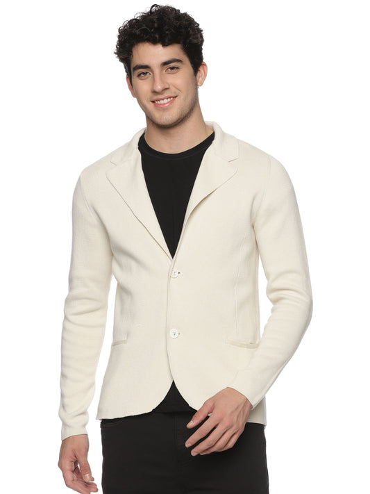 Premium Lite Beige Knitted Blazer