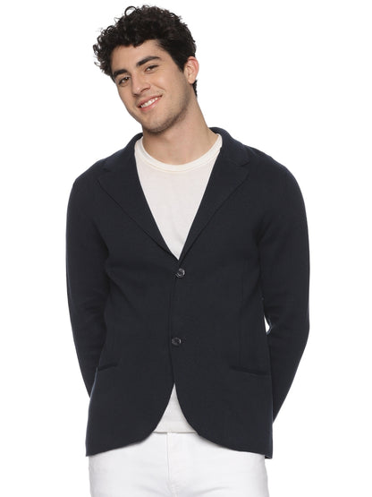 PREMIUM NAVY KNITTED BLAZER