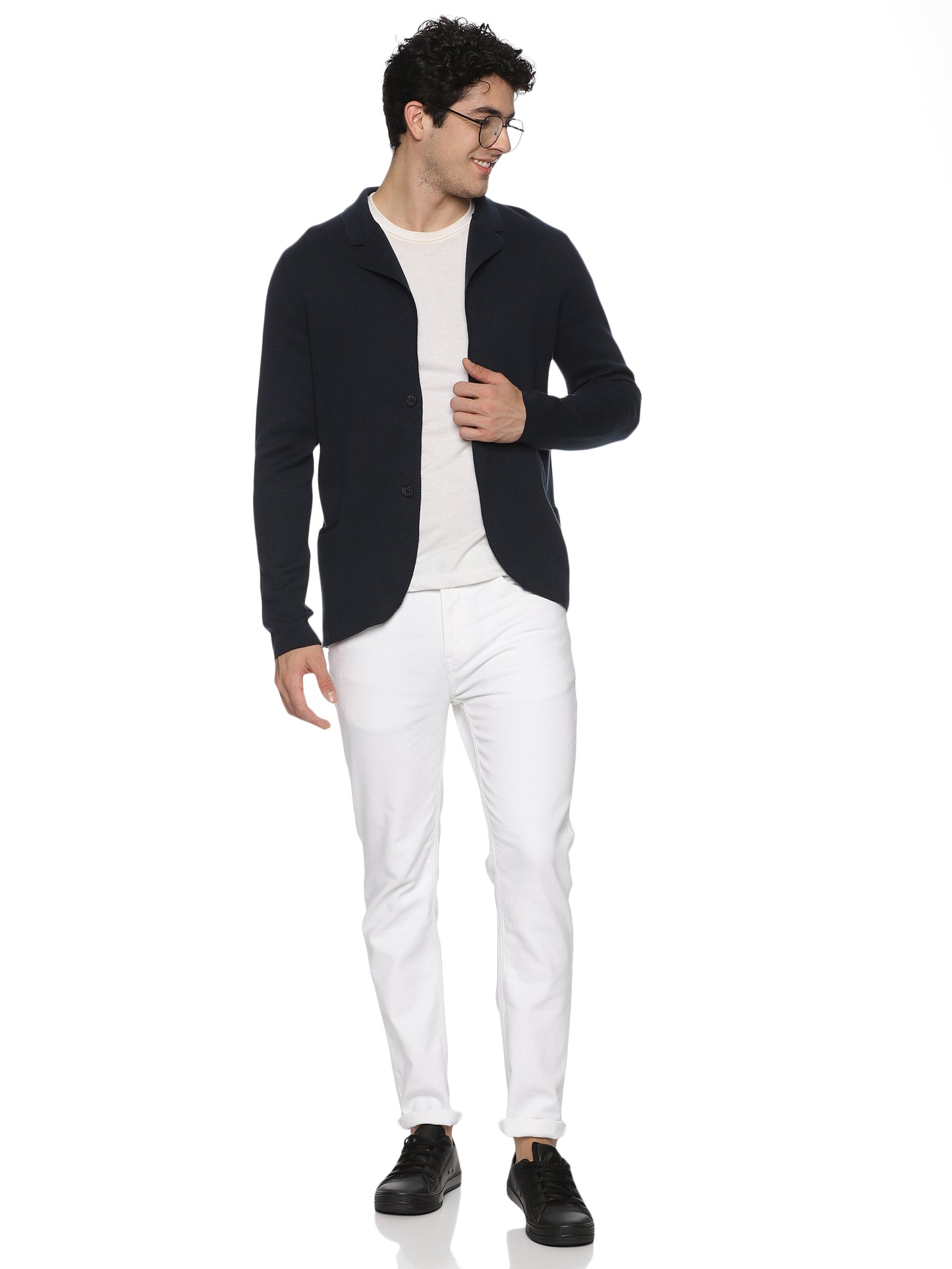 PREMIUM NAVY KNITTED BLAZER