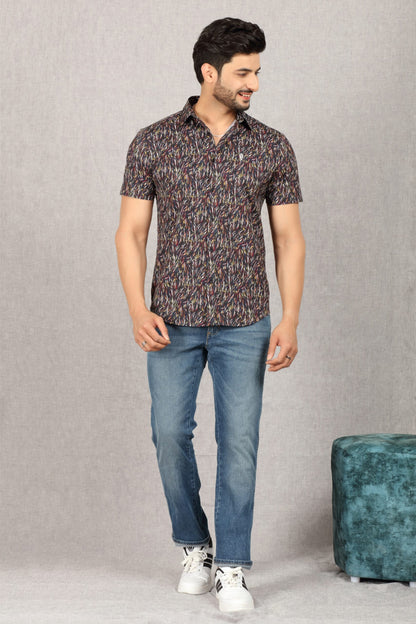 Premium Autumn Leaves Print Shirt