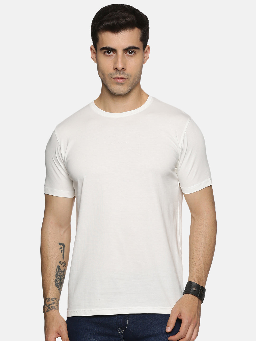 Pearl-White Cotton T-Shirt