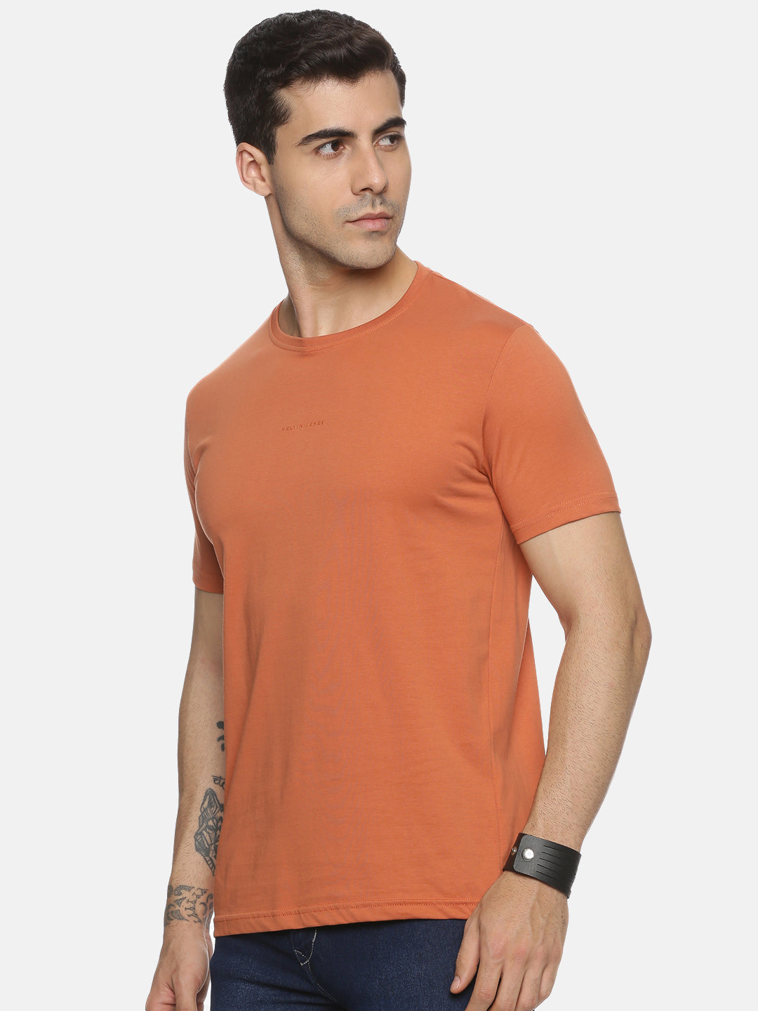 Brick Cotton Round Neck T-Shirt