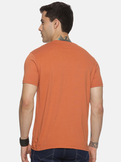 Brick Cotton Round Neck T-Shirt