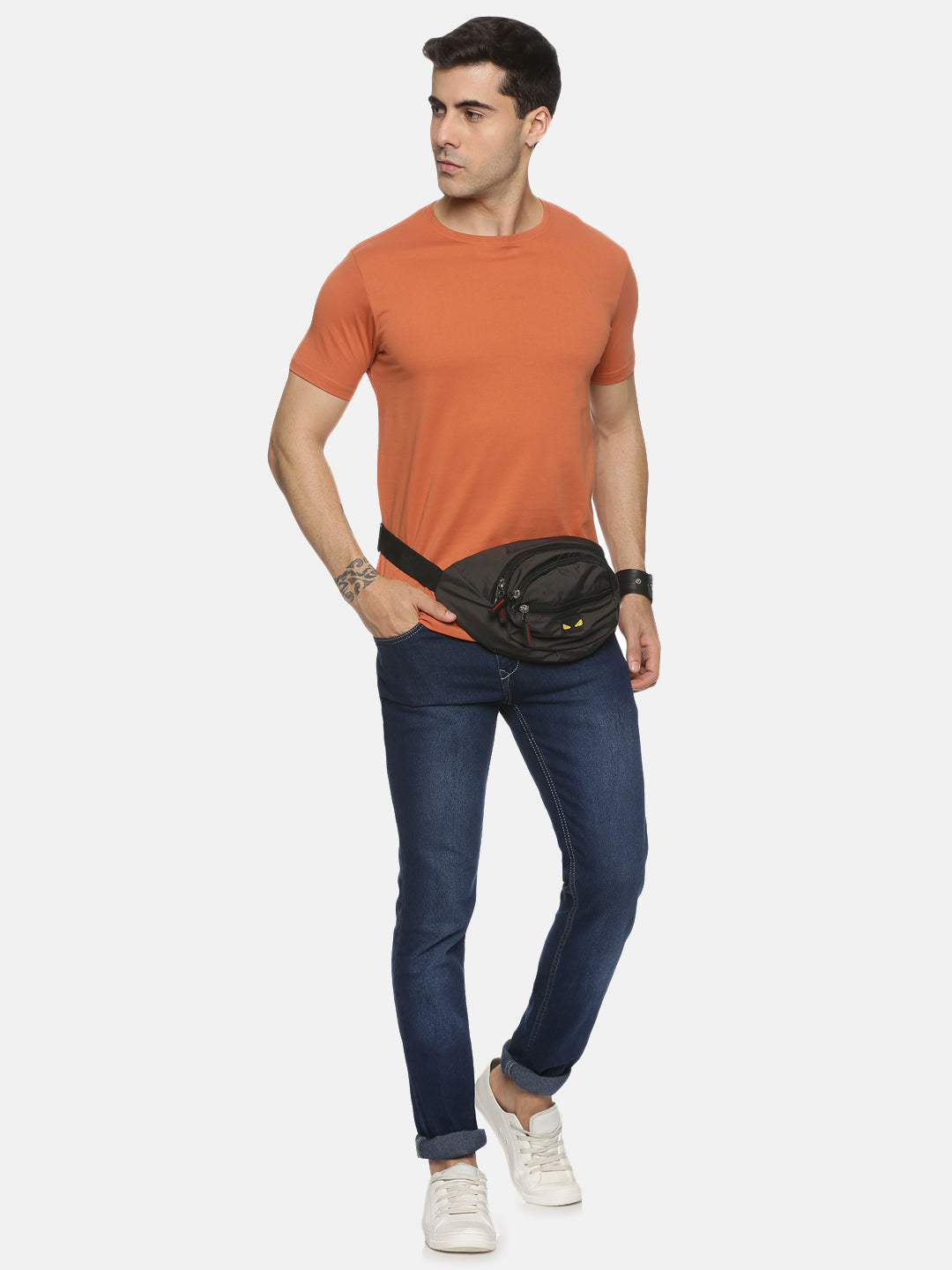 Brick Cotton Round Neck T-Shirt