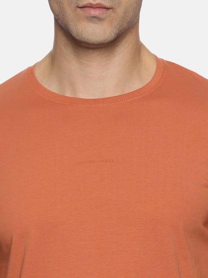 Brick Cotton Round Neck T-Shirt